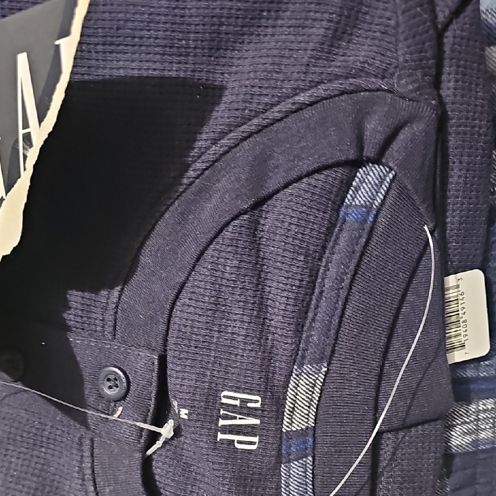 GAP NWT Men's Flannel Sleep Set - Navy and Plaid Size Medium - Picture 2 of 6